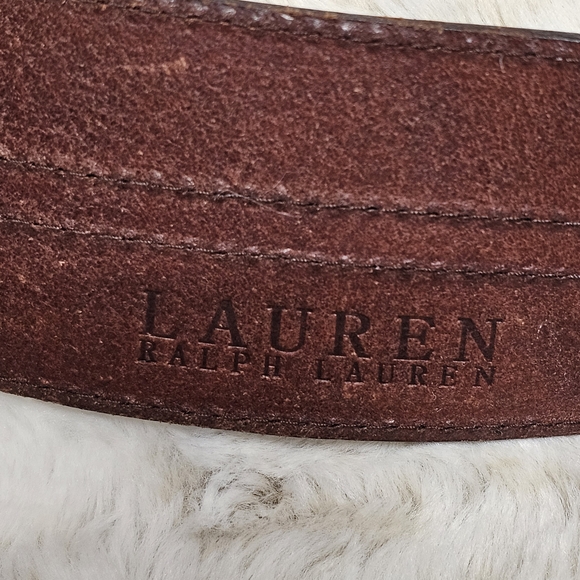 Ralph Lauren Brown Leather Belt with Gold Buckle - Picture 9 of 11